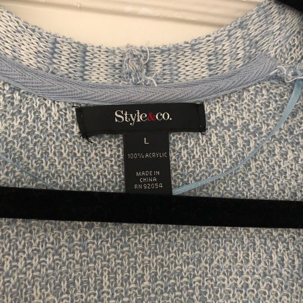Style & Co | Blue Color Block Cardigan - Picture 4 of 6